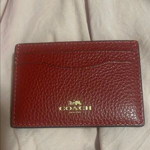 Coach Red Leather Card Holder